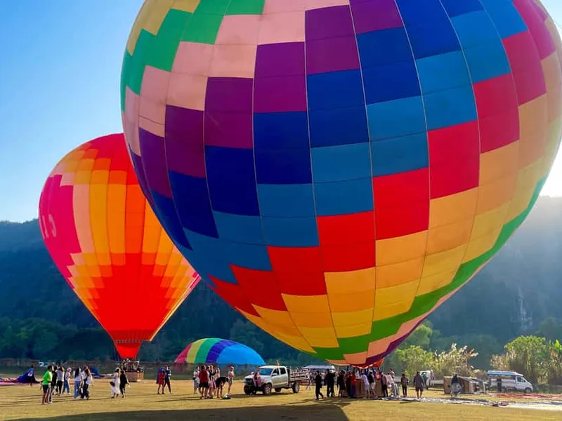 Vang Vieng Hot Air Balloon with Transfers — hot air balloon ride in Vang Vieng