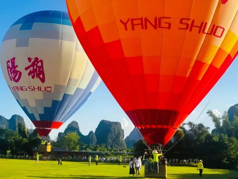Guilin & Yangshuo Day Tour with Balloon — hot air balloon ride in Yangshuo